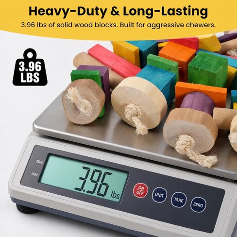 Extra Large 21.6" Giant Bird Shredding Toy for Large Parrots, 4lb Heavy Duty Macaw Toy, Thick Wood Blocks for Aggressive Chewers, Perfect for Cockatoos & African Greys, Promote Beak Health in Kuwait