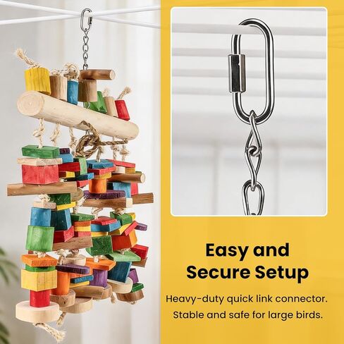 Extra Large 21.6" Giant Bird Shredding Toy for Large Parrots, 4lb Heavy Duty Macaw Toy, Thick Wood Blocks for Aggressive Chewers, Perfect for Cockatoos & African Greys, Promote Beak Health in Kuwait