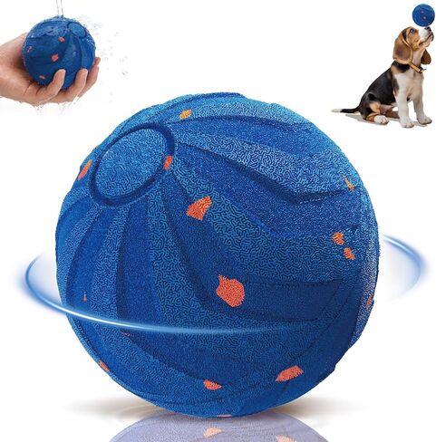 Smart Interactive Dog Toys Ball,Moving Dog Toy Ball,Automatic Moving, Bouncing, E-TPU Material, IPX7 Waterproof Rating, Pet Vibrating Dog Ball for Medium and Large Dogs-Blue in Kuwait