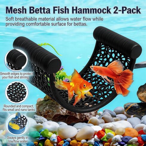 3pcs Betta Fish Hammock, Betta Fish Tank Accessories, Floating Rest Platform for Small Nano Aquariums in Kuwait