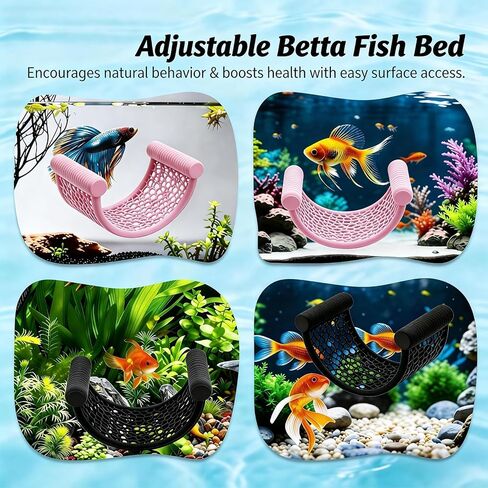 3pcs Betta Fish Hammock, Betta Fish Tank Accessories, Floating Rest Platform for Small Nano Aquariums in Kuwait