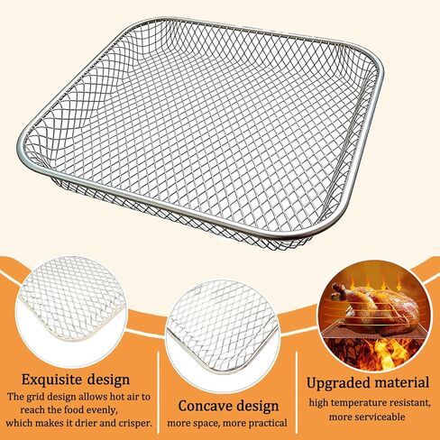 Air Fryer Oven Baskets for Gourmia 14QT Air Fryers, Premium Mesh Shelf Dehydrator Rack Grid Grill Pan Crisper Cooking Plate Tray Insert Grate for Gourmia Air Fryer Oven, Dishwasher Safe in Kuwait