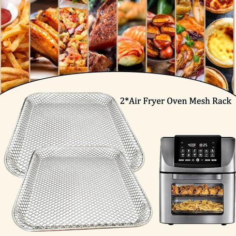 Air Fryer Oven Baskets for Gourmia 14QT Air Fryers, Premium Mesh Shelf Dehydrator Rack Grid Grill Pan Crisper Cooking Plate Tray Insert Grate for Gourmia Air Fryer Oven, Dishwasher Safe in Kuwait