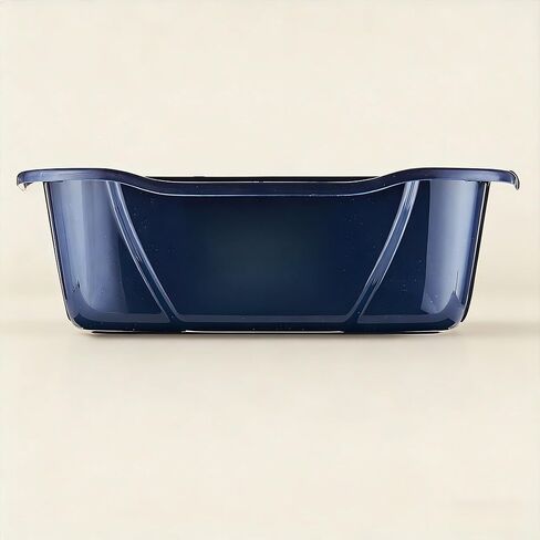 Plastics Cat Litter Pan Blue Large, Open Litter Box with Smooth Interior for Easy Cleaning, Rectangular, Blue, for Indoor Use in Kuwait