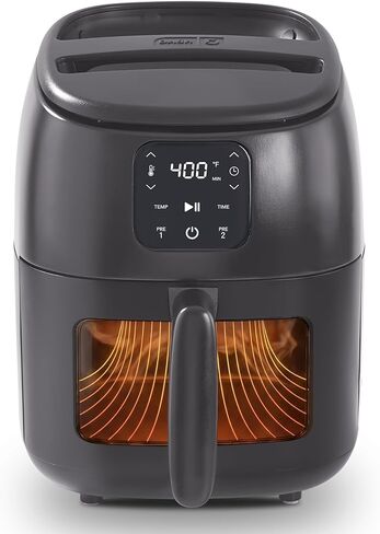 Dash 6QT Infrared Digital Air Fryer - Safe Ceramic Nonstick, Basket Style, Viewing Window, Custom Presets & Auto Shake Reminder - Dishwasher Safe Parts, 6 Quart Family-Size Air Fryer in Kuwait