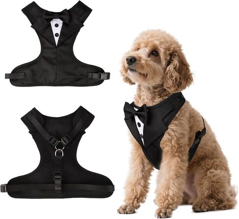 ADOGGYGO Dog Tuxedo, Wedding Dog Harness with Bowtie, Adjustable Pet Birthday Wedding Suit Tux for Extra Large Dogs (XL) in Kuwait