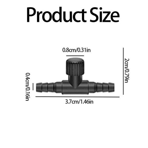30 Pcs Aquarium Air Control Valves, Black T-Shaped Single Way Air Flow Regulators for Fish Tank Pump Systems, Adjustable Plastic Hose Connectors for 4mm Tubing in Kuwait