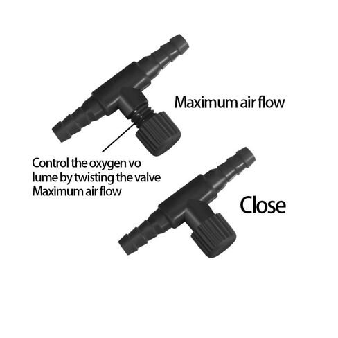 30 Pcs Aquarium Air Control Valves, Black T-Shaped Single Way Air Flow Regulators for Fish Tank Pump Systems, Adjustable Plastic Hose Connectors for 4mm Tubing in Kuwait