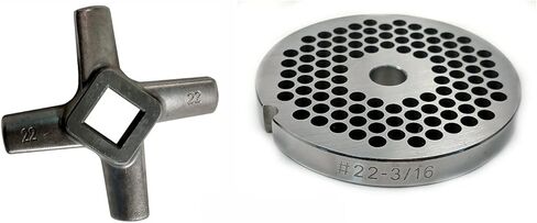 #22 3/16" Reversible Meat Grinder Plate - Cozzini Cutlery Imports (#22-3/16 Plate with Grinder Knife) in Kuwait