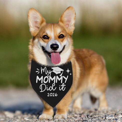 My Mommy Did It 2026 Dog Graduation Bandana Adjustable Pet Scarf for Large Medium Small Dogs Graduation Announcement Gift Dog Graduate Outfit Photo Prop Accessories for Dog Lovers in Kuwait