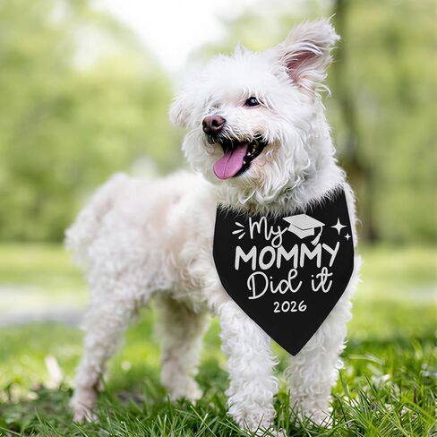 My Mommy Did It 2026 Dog Graduation Bandana Adjustable Pet Scarf for Large Medium Small Dogs Graduation Announcement Gift Dog Graduate Outfit Photo Prop Accessories for Dog Lovers in Kuwait