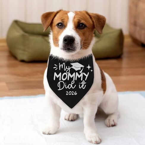 My Mommy Did It 2026 Dog Graduation Bandana Adjustable Pet Scarf for Large Medium Small Dogs Graduation Announcement Gift Dog Graduate Outfit Photo Prop Accessories for Dog Lovers in Kuwait