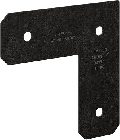 Simpson Strong Tie APVL4 Outdoor Accents® Avant Collection™ ZMAX®، حزام L مطلي بمسحوق أسود لسيارات الدفع الرباعي، 8 عبوات in Saudi Arabia