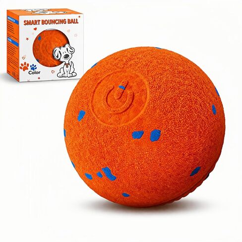 Smart Interactive Dog Toy, Pet Automatic Moving Bouncing Ball, Chew-Proof E-TPU Shell Active Rolling Ball for Medium and Large Dogs (Orange) in Kuwait