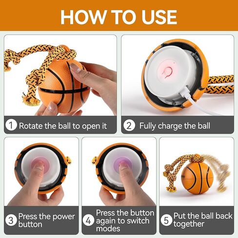 ALL FOR PAWS Interactive Dog Ball Toys, Moving Dog Ball Toy for Boredom, Puppy Enrichment Toy for Mental Stimulation Motion Activated Spinning Balls for Small Medium Large Dogs, USB Rechargeable in Kuwait