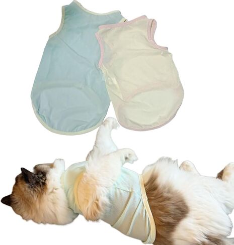 2Pcs Cooling Shirts for Small Dogs, Sleeveless Dog Vest, Lightweight Breathable Dog Summer Tank Top Sun Protection Shirts for Dogs Cats Pet Apparel (Pink Yellow, Medium Size for 5.0-8.5lb Pets) in Saudi Arabia