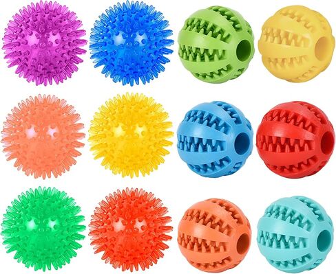 Small Dog Toy Balls, 12 Pcs Rubber Puppy Toy Balls for Ball Launcher, Dog Fetch Balls for Small Breeds 0-15 Lbs in Kuwait