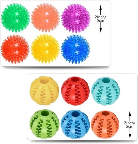 Small Dog Toy Balls, 12 Pcs Rubber Puppy Toy Balls for Ball Launcher, Dog Fetch Balls for Small Breeds 0-15 Lbs in Kuwait