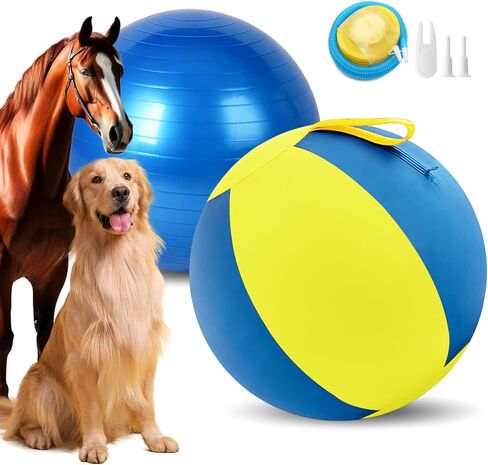 25" Herding Ball for Dogs,Blue and Yellow Jolly Ball for Dogs,for Australian Shepherd,for German Border Collies,Durable Waterproof Outdoor Play in Kuwait