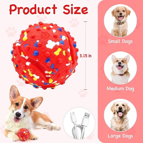 Lollyx Interactive Dog Toys, Rechargeable Moving Dog Toys to Keep Them Busy, Dog Toy Ball for Small/Medium/Large Dogs in Kuwait