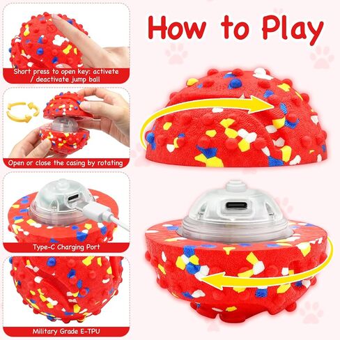 Lollyx Interactive Dog Toys, Rechargeable Moving Dog Toys to Keep Them Busy, Dog Toy Ball for Small/Medium/Large Dogs in Kuwait
