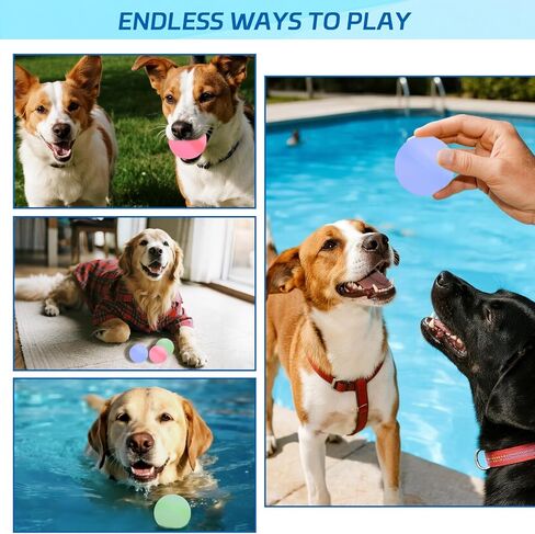 6Pcs Reusable Silicone Balls, Soft Silicone Balls for Dog Swimming Pools, Accompany Pets for Outdoor Sports, Separable Water Bullets in Kuwait