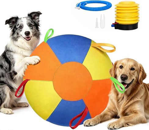 Herding Ball for Dogs, Inflatable Dog Ball for Outside Play, Calming Jumbo Ball for Dogs with Handles, Interactive Herding Toys for Border Collies, Australian Shepherds, Blue Heelers, Horses (18'') in Kuwait