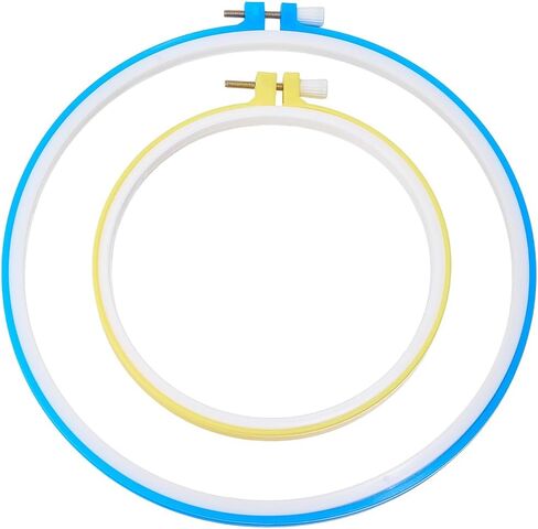 GORGECRAFT 2 Sizes Metal Spring Tension Embroidery Hoops Tension Stich Hoop Set Circle Round Frame Art Craft for Sewing (4.7 inch, 6.6 inch) in Kuwait