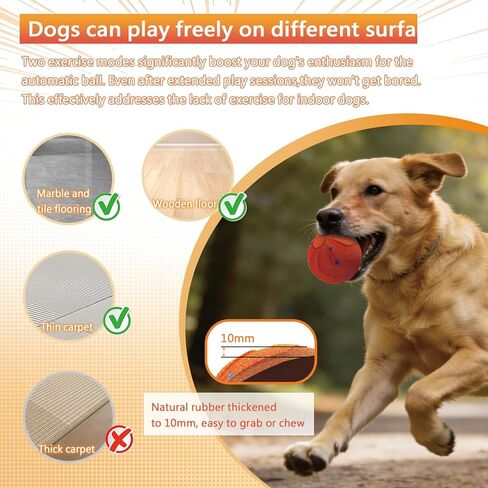 كرات ألعاب تفاعلية ذكية للكلاب، Pelota Interactiva para Perros. حركة أوتوماتيكية، ارتداد، مادة E-TPU، تصنيف IPX7 لمقاومة الماء، كرة نطاطة للحيوانات الأليفة للكلاب المتوسطة والكبيرة - برتقالية in Kuwait