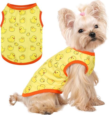 Sebaoyu Dog Shirt for Small Dogs, Soft Breathable Boy Girl Dog T-Shirt, Puppy Sleeveless Lightweight Vests Puppy Clothes Pet Cat Outfit (Brown Monkey, S) in Kuwait
