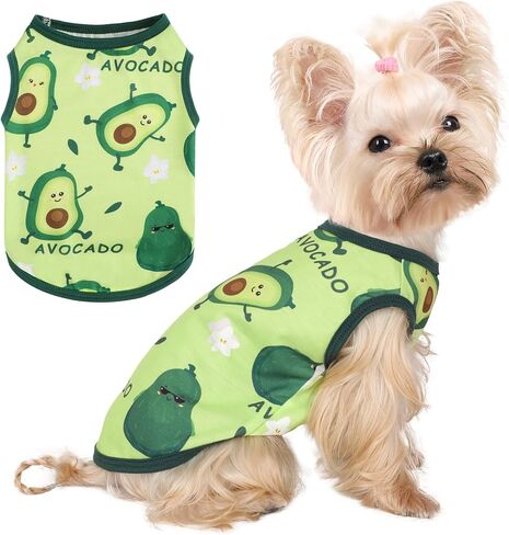 Sebaoyu Dog Shirt for Small Dogs, Soft Breathable Boy Girl Dog T-Shirt, Puppy Sleeveless Lightweight Vests Puppy Clothes Pet Cat Outfit (Brown Monkey, S) in Kuwait