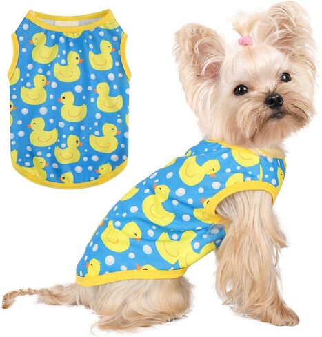 Sebaoyu Dog Shirt for Small Dogs, Soft Breathable Boy Girl Dog T-Shirt, Puppy Sleeveless Lightweight Vests Puppy Clothes Pet Cat Outfit (Brown Monkey, S) in Kuwait
