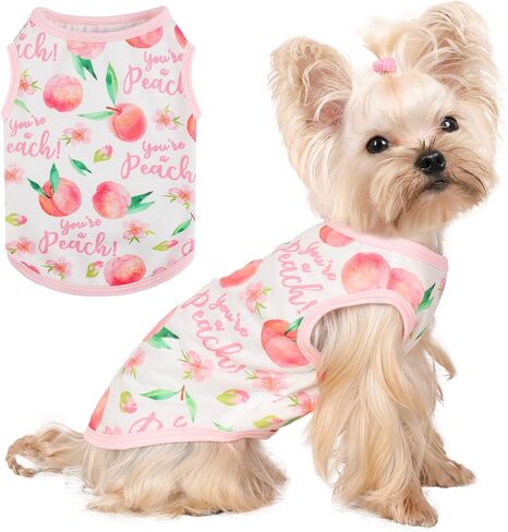 Sebaoyu Dog Shirt for Small Dogs, Soft Breathable Boy Girl Dog T-Shirt, Puppy Sleeveless Lightweight Vests Puppy Clothes Pet Cat Outfit (Brown Monkey, S) in Kuwait