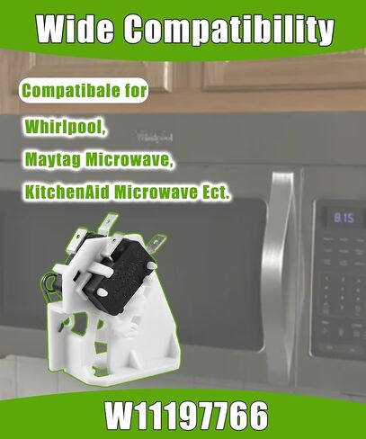 W11197766 استبدال مجموعة مفاتيح قفل باب الميكروويف لدوامة، Maytag، KitchenAid، Amana، Jenn-Air إلخ، يستبدل الجزء W11187757 إلخ in Kuwait