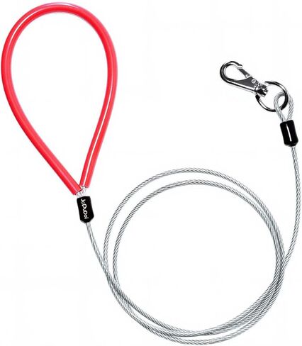 Dog Leash Heavy Duty(Up to 250lbs),5FT Chew Proof Metal WireRope Dog Leash for Medium Large Dogs, Auto Lock Hook,Comfortable Cool Handle,Silver in Kuwait
