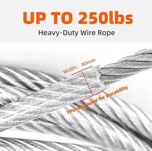 Dog Leash Heavy Duty(Up to 250lbs),5FT Chew Proof Metal WireRope Dog Leash for Medium Large Dogs, Auto Lock Hook,Comfortable Cool Handle,Silver in Kuwait