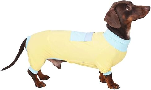 قميص تبريد للكلاب من Dachshund، قميص صيفي مسامي للتبريد وسريع الجفاف للكلاب الصغيرة والمتوسطة، ملابس صيفية خفيفة الوزن بطول 4 أرجل مع جيب خلفي (وردي، صغير جدًا (4-7 رطل)) in Kuwait