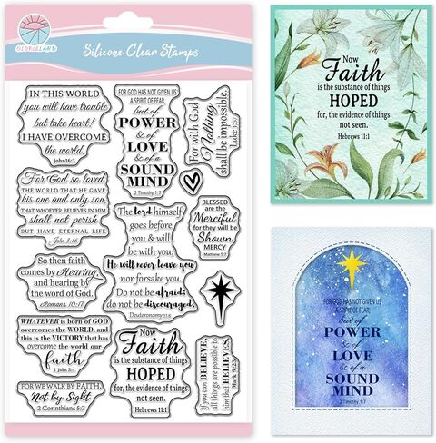GLOBLELAND Bible Bookshelf Reading Plan Transparent Clear Stamps Bookrack and Potting Embossing Stamp Sheets Silicone Clear Stamps Seal for DIY Scrapbooking and Card Making Paper Craft Decor in Saudi Arabia