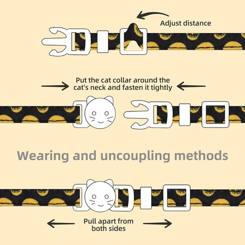 Cat Collar Breakaway, Collar Adjustable Breakaway Cat Bowtie Collor – 7.8-10.2" Cute Elastic Strap for Kittens Cats and Small Puppies(Skull) in Kuwait