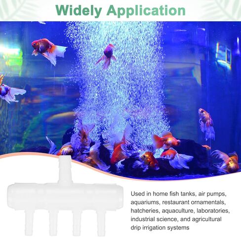 M METERXITY 5 عبوات من صمام هواء حوض السمك 8 مم إلى 4 مم 4 طرق، ملحقات مضخة التحكم في التدفق لأنابيب خط الهواء البلاستيكية لحوض السمك/خزان الأسماك/الحديقة/الزراعة/الري [أبيض] in Kuwait