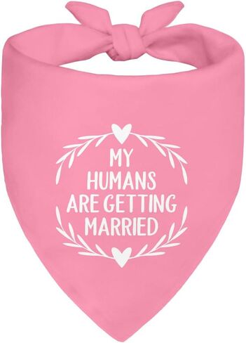 My Humans are Getting Married Pink Dog Bandana, Cute Photo Prop for Engagement Gift, Dog Bandanas Accessories for Wedding Ceremony, Wedding Gifts for Pet Owner Pet Lover in Kuwait