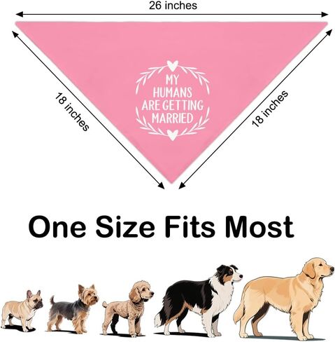My Humans are Getting Married Pink Dog Bandana, Cute Photo Prop for Engagement Gift, Dog Bandanas Accessories for Wedding Ceremony, Wedding Gifts for Pet Owner Pet Lover in Kuwait