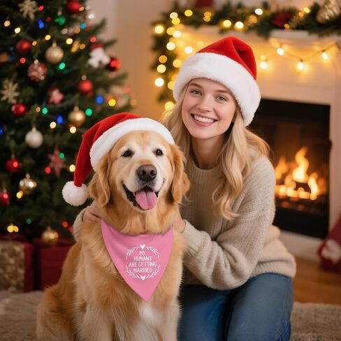 My Humans are Getting Married Pink Dog Bandana, Cute Photo Prop for Engagement Gift, Dog Bandanas Accessories for Wedding Ceremony, Wedding Gifts for Pet Owner Pet Lover in Kuwait