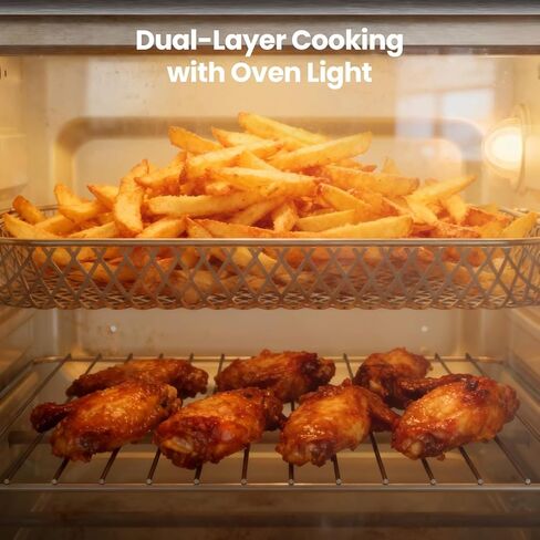 Kismile 18QT Air Fryer Toaster Oven Combo, 12-in-1 Countertop Convection Airfryer Oven, 70–450℉, Bake, Roast, Reheat & Broil, Fits 8–10″ Pizza, Includes Full Accessories, Stainless Steel (Black) in Kuwait