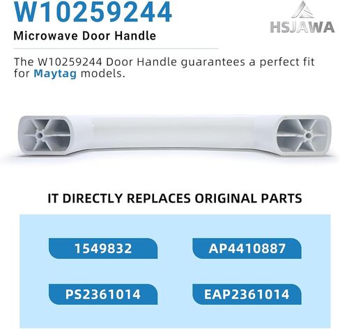 مقبض باب الميكروويف W10259244 متوافق مع ويرلبول Maytag W10259244 استبدال 1549832 AP4410887 PS2361014 EAP2361014 in Kuwait