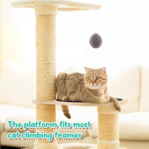 Dansydaisy 3 Pack 17.32" x 13.78" Cat Tree Attachments Accessories Tower Replacement Platform Soft Felt Blanket Wooden Perch Step Handwoven Hemp Rope Scratch for Floor to Ceiling DIY Indoor Cats Tower in Kuwait