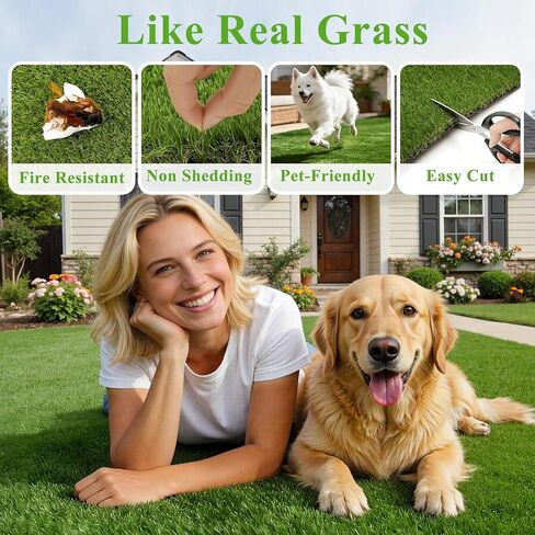 HEBE Fake Grass Pee Pad for Dogs 3'x5', Artificial Grass Turf for Indoor Outdoor Potty Training, Washable Dog Potty Grass Mat with Drainage Holes, Reusable Non-Slip Pet Potty Pad in Kuwait