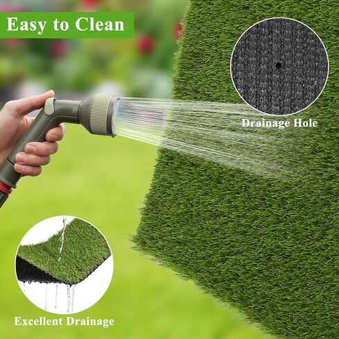 HEBE Fake Grass Pee Pad for Dogs 3'x5', Artificial Grass Turf for Indoor Outdoor Potty Training, Washable Dog Potty Grass Mat with Drainage Holes, Reusable Non-Slip Pet Potty Pad in Kuwait