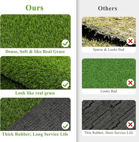 HEBE Fake Grass Pee Pad for Dogs 3'x5', Artificial Grass Turf for Indoor Outdoor Potty Training, Washable Dog Potty Grass Mat with Drainage Holes, Reusable Non-Slip Pet Potty Pad in Kuwait