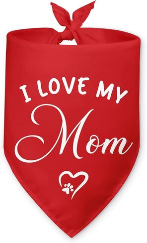 I Love My Mom Dog Bandana Dog Birthday Pet Triangle Scarf Accessories Gender Reveal Baby Announcement Photo Props for Small Medium Large Dogs Cats in Kuwait